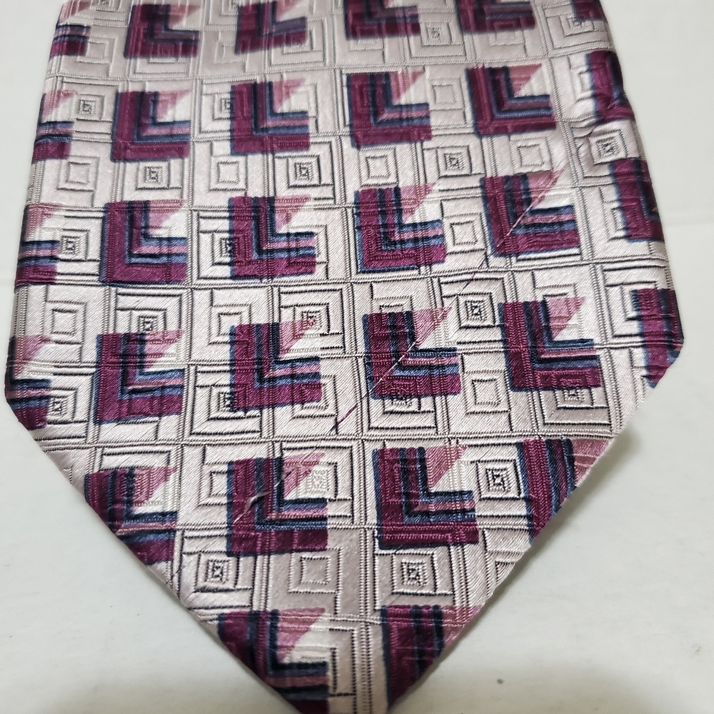 Ermenegildo Zegna Men's Silk Tie Silver Pink
